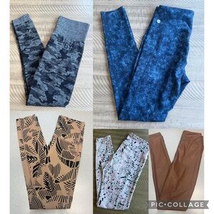 Lot of 5 Women's Leggings Size Small Aerie Gymshark Reebok Zella Workout Active